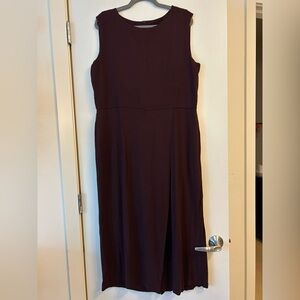 EILEEN FISHER Cassis Stretch Jersey Faux-Wrap Crop Jumpsuit